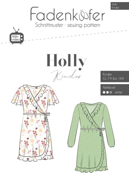 Fadenkäfer Papierschnittmuster Wickelkleid Holly Kinder